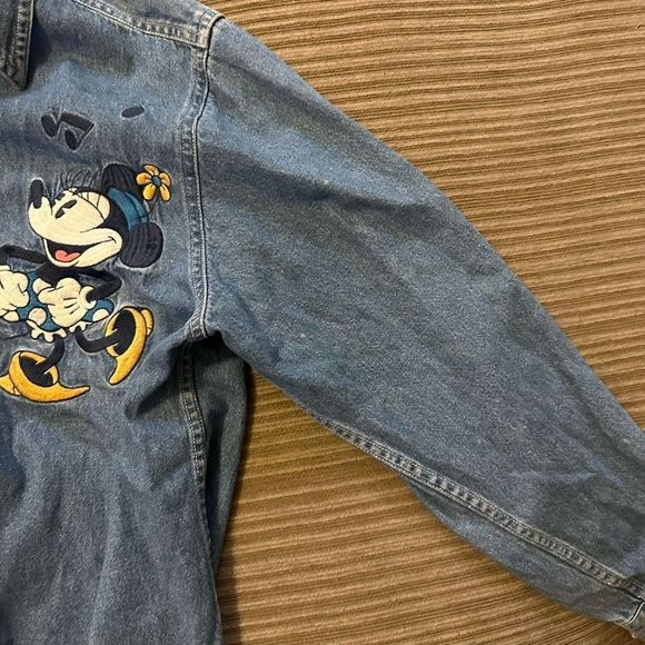 Vintage Disney store Mickey and Minnie chambray button up small - Picture 8 of 11